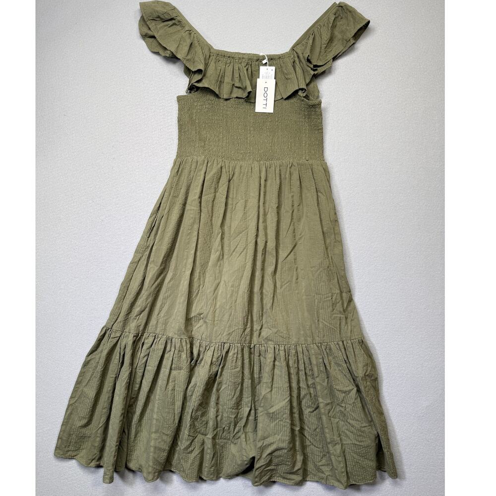 Dotti Women's Cotton on/Off-the-Shoulder Cover-up Dress - Olive large $62